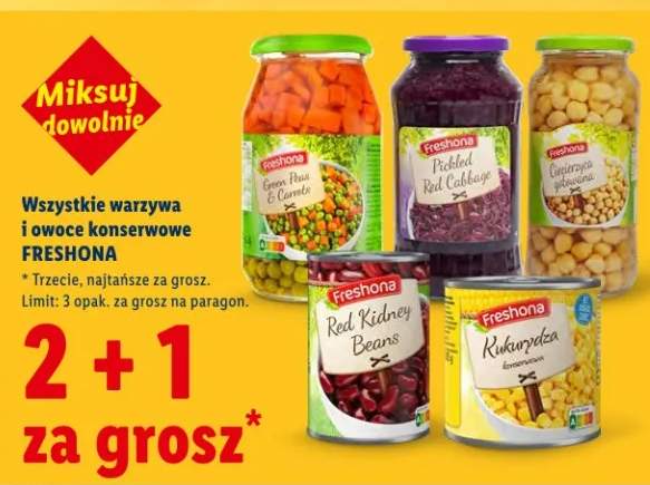 Wszystkie warzywa i owoce konserwowe trzecie, najtańsze za grosz