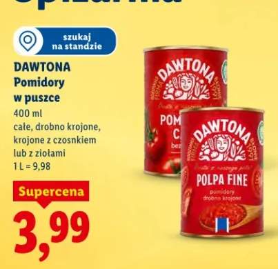 Pomidory w puszce całe, drobno krojone, krojone z czosnkiem lub z ziołami