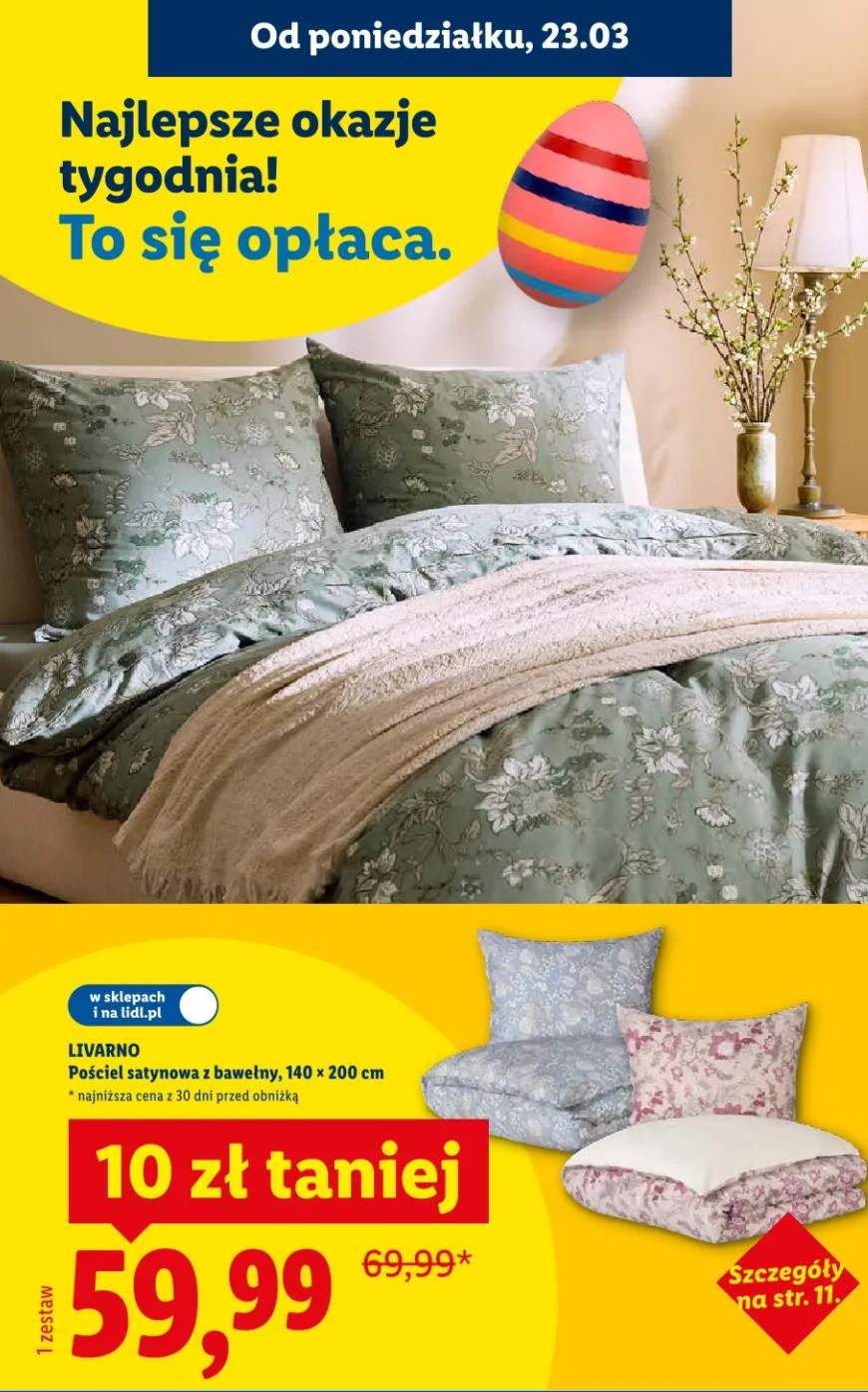 Pościel satynowa z bawełny, 140 x 200 cm