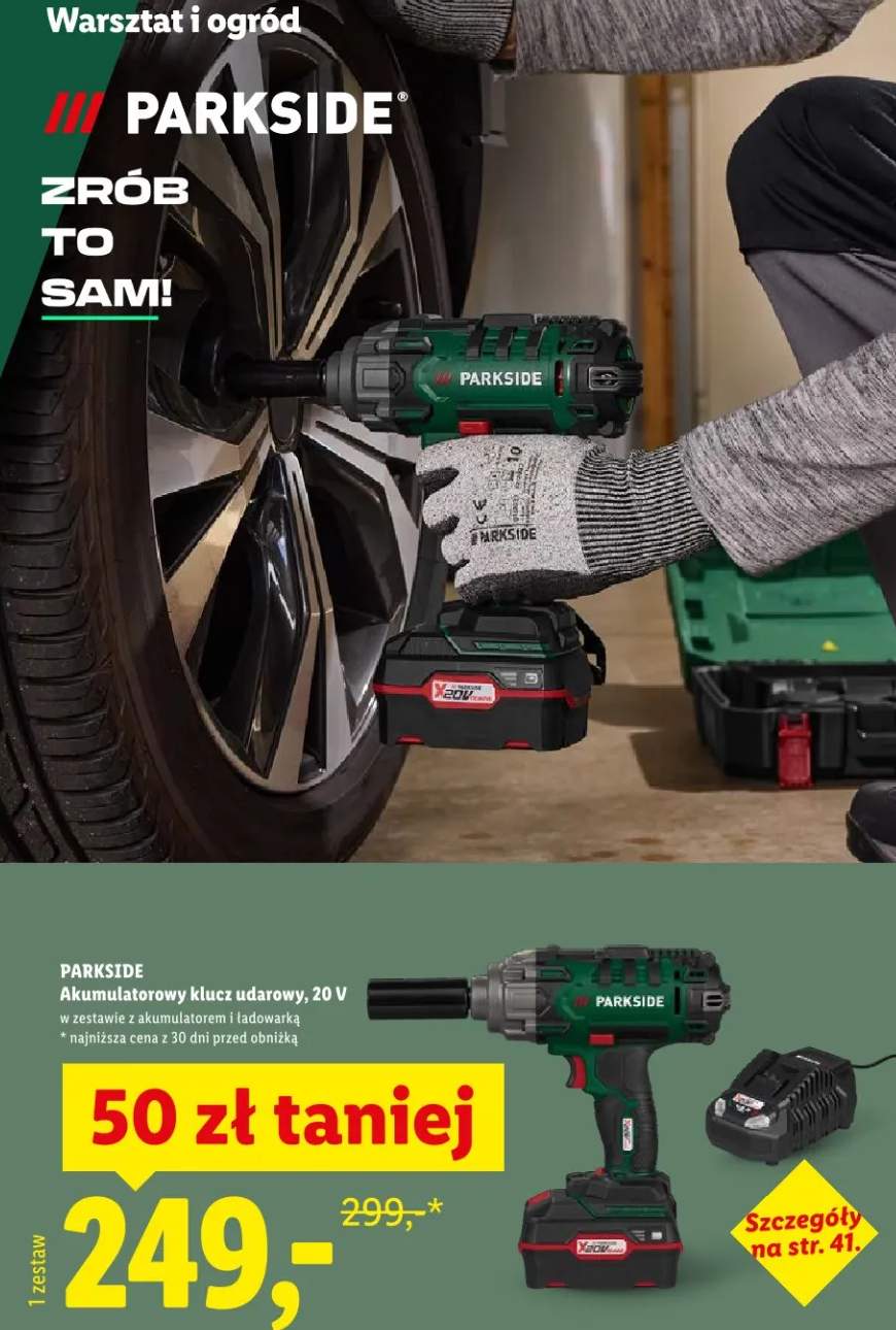 Akumulatorowy klucz udarowy 20V w zestawie z akumulatorem i ładowarką