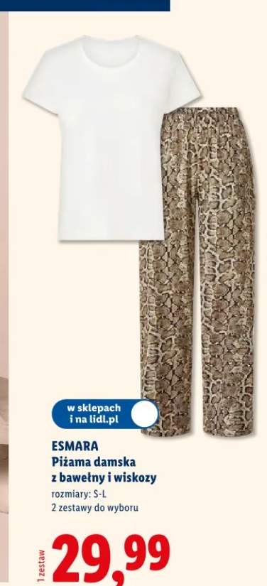 Piżama damska z bawełny i wiskozy