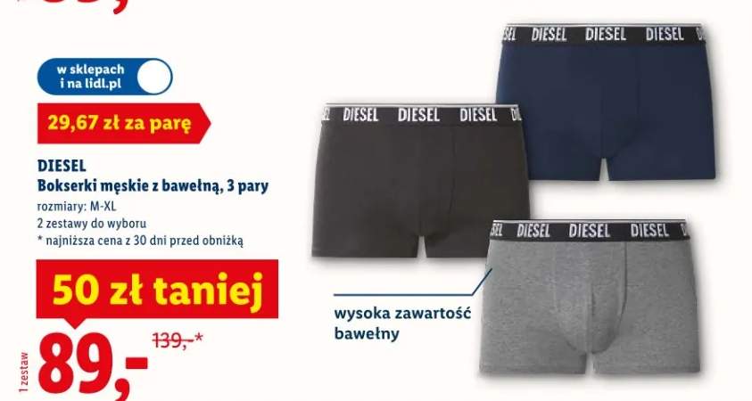 Bokserki męskie z bawełną, 3 pary