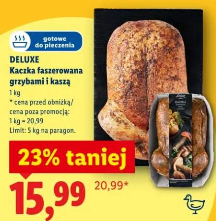 Kaczka faszerowana grzybami i kaszą