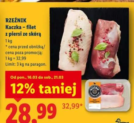 Kaczka - filet z piersi ze skórą