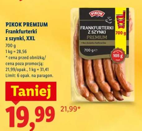Frankfurterki z szynki, XXL
