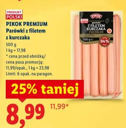 Parówki z filetem z kurczaka