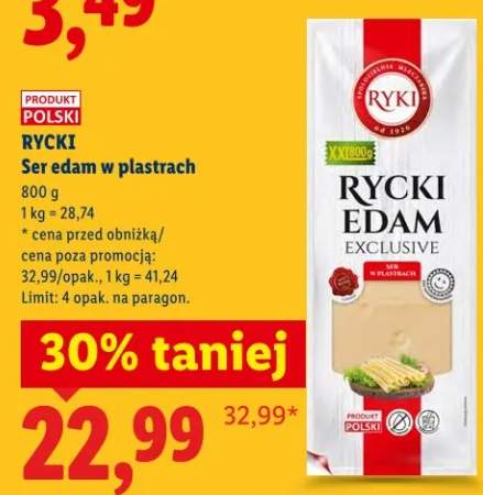 Ser edam w plastrach