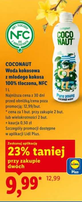 Woda kokosowa z młodego kokosa 100% tłoczona, NFC