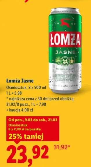 Piwo Łomża Jasne Ośmiosztuk