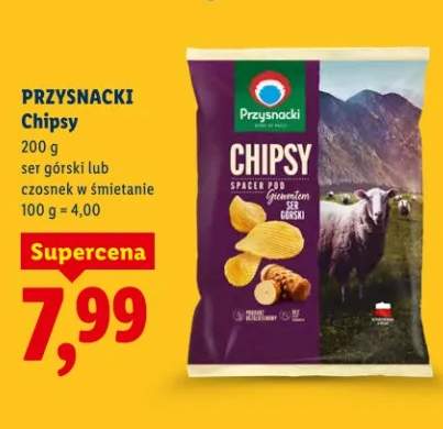 Chipsy ser górski lub czosnek w śmietanie