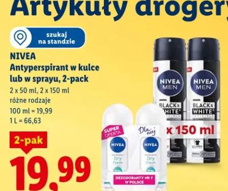 Antyperspirant w kulce lub w sprayu, 2-pack, różne rodzaje