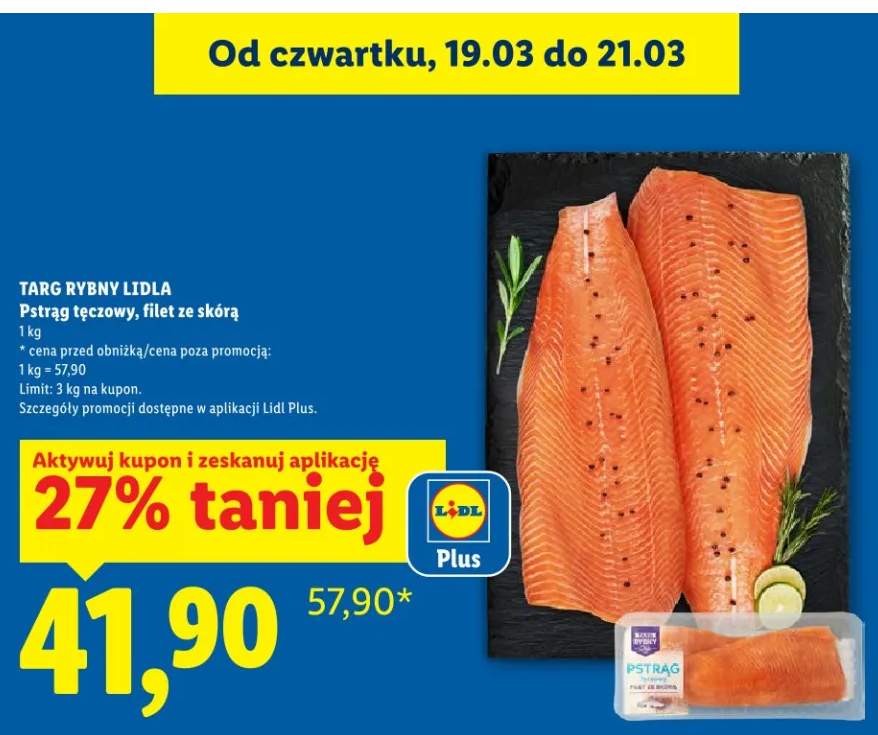 Pstrąg tęczowy, filet ze skórą