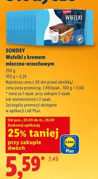 Wafelki z kremem mleczno-orzechowym