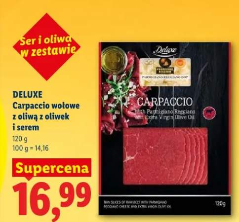 Carpaccio wołowe z oliwą z oliwek i serem
