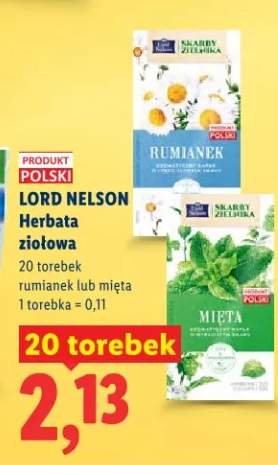 Herbata ziołowa rumianek lub mięta