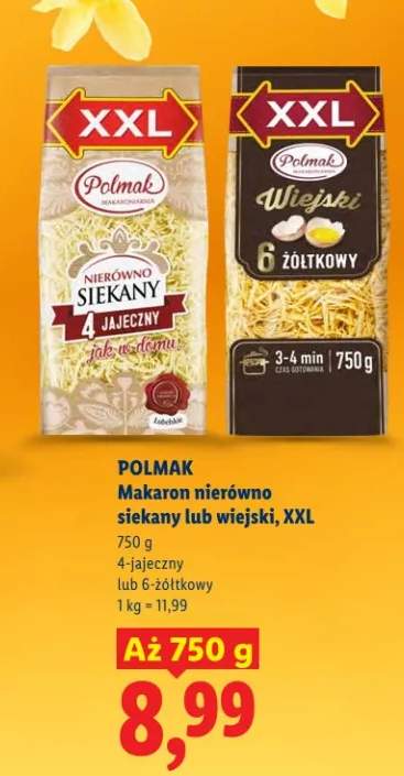 Makaron nierówno siekany lub wiejski, XXL