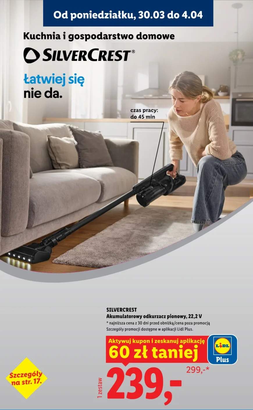 Akumulatorowy odkurzacz pionowy, 22,2 V