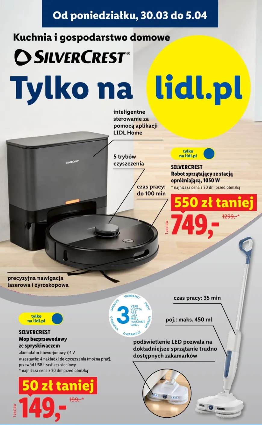 Mop bezprzewodowy ze spryskiwaczem