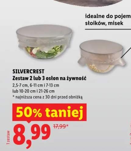 Zestaw 2 lub 3 osłon na żywność