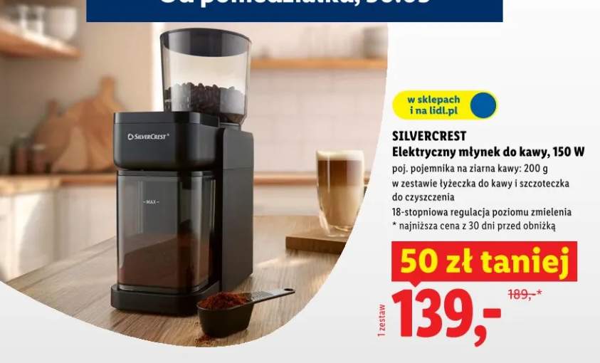 Elektryczny młynek do kawy, 150W