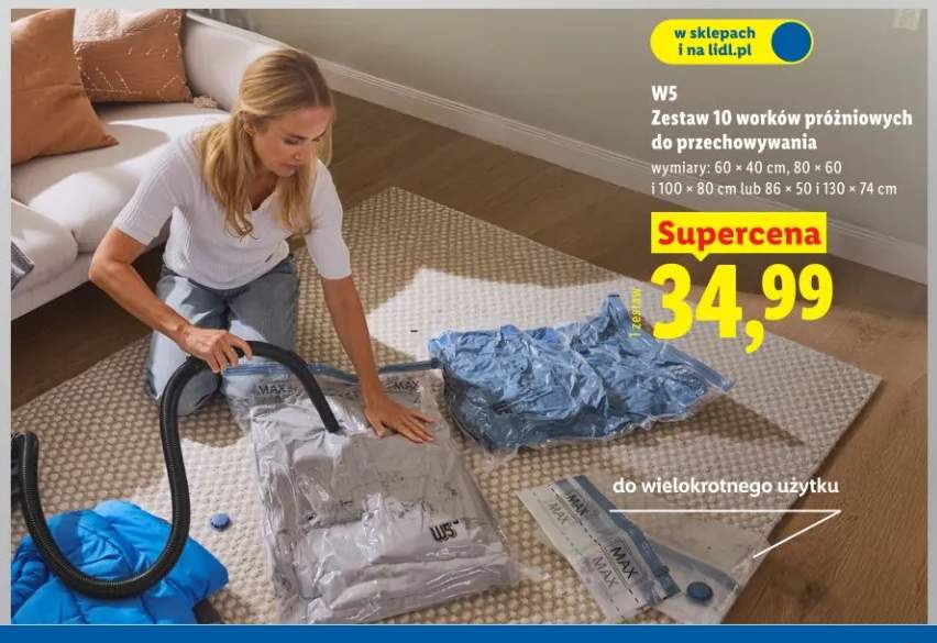 Zestaw 10 worków próżniowych do przechowywania