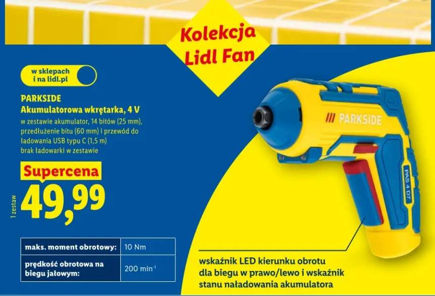 Akumulatorowa wkrętarka 4V