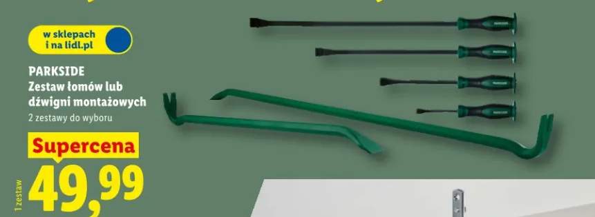 Zestaw łomów lub dźwigni montażowych