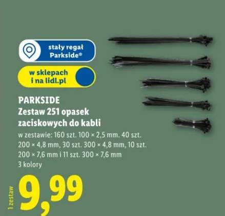 Zestaw 251 opasek zaciskowych do kabli