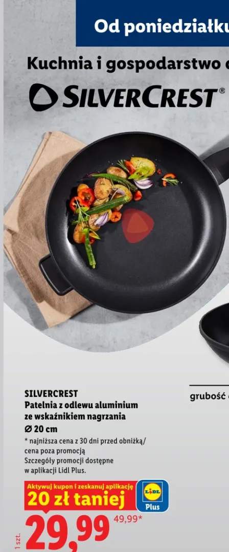 Patelnia z odlewu aluminium ze wskaźnikiem nagrania Ø 20cm