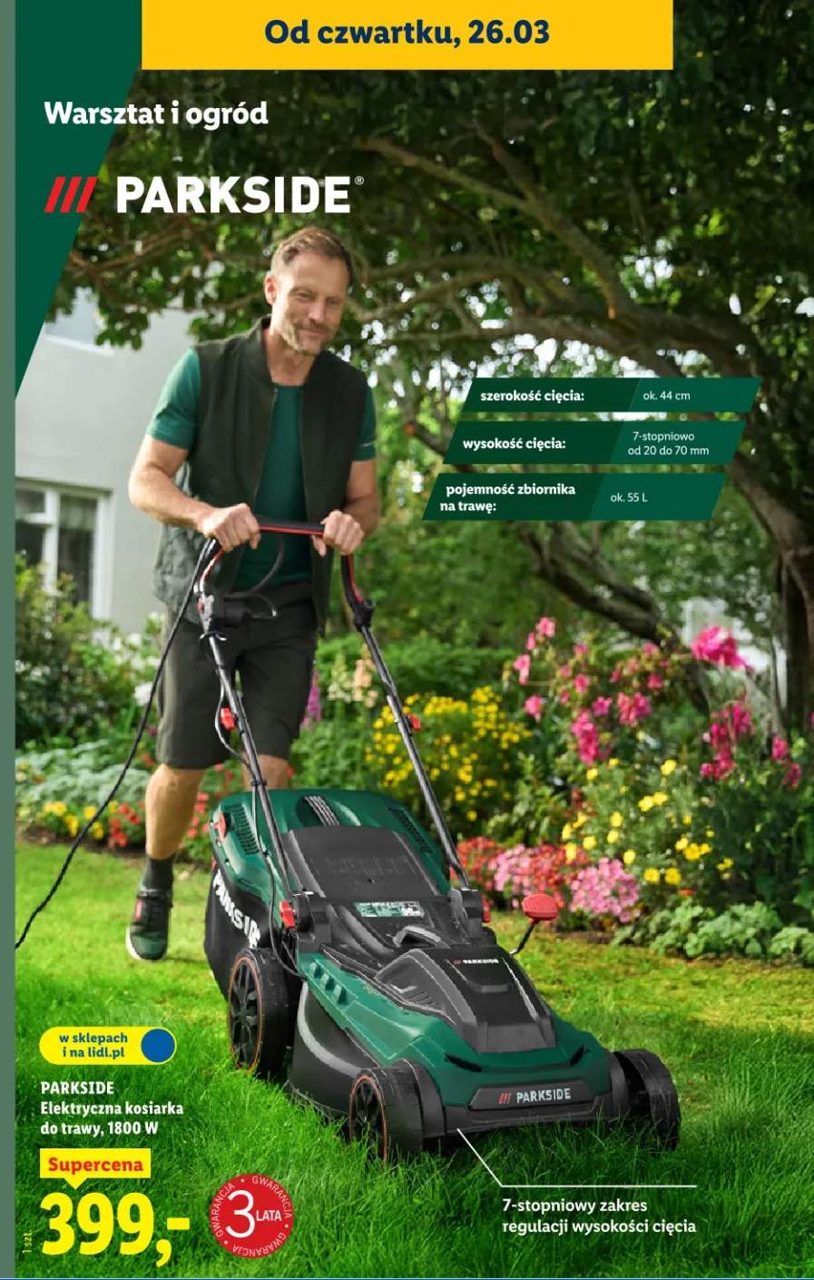 Elektryczna kosiarka do trawy, 1800 W