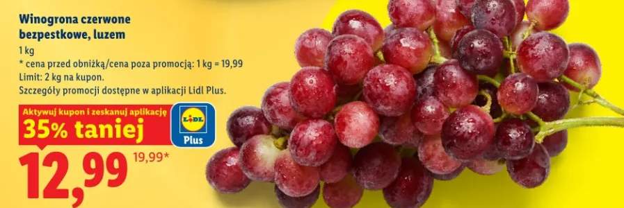 Winogrona czerwone bezpestkowe, luzem