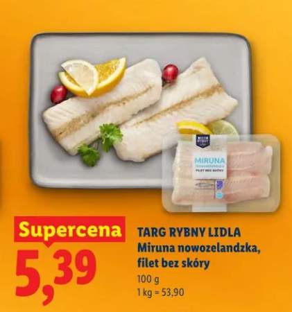 Miruna nowozelandzka, filet bez skóry