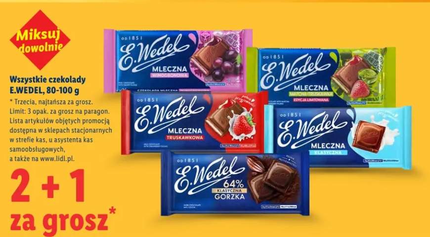 Czekolada mleczna wszystkie rodzaje