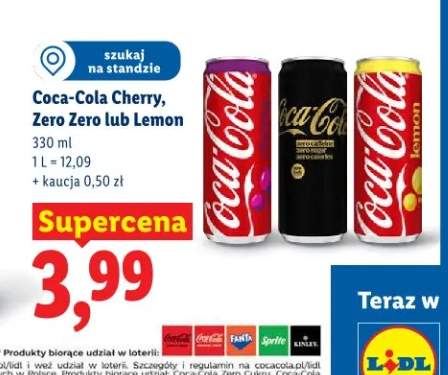 Napój Coca-Cola Cherry, Zero Zero Lemon