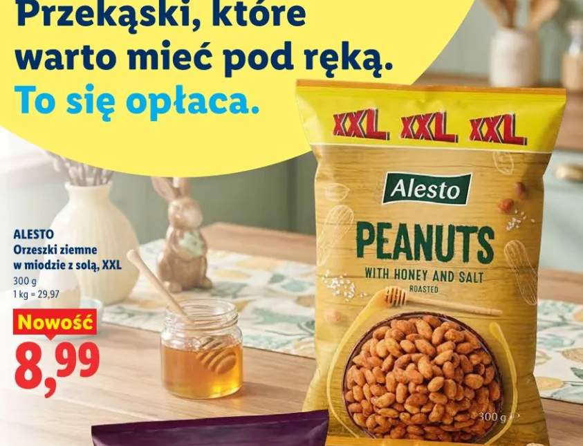 Orzeszki ziemne w miodzie z solą, XXL