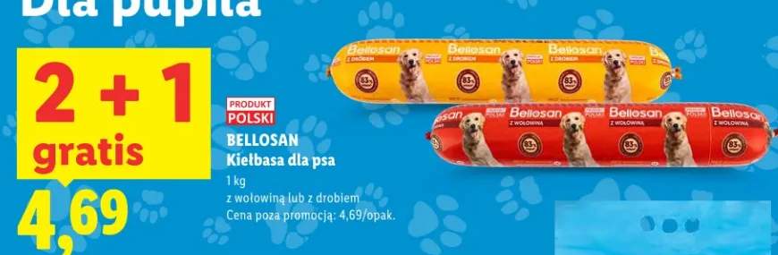 Kiełbasa dla psa z wołowiną lub z drobiem