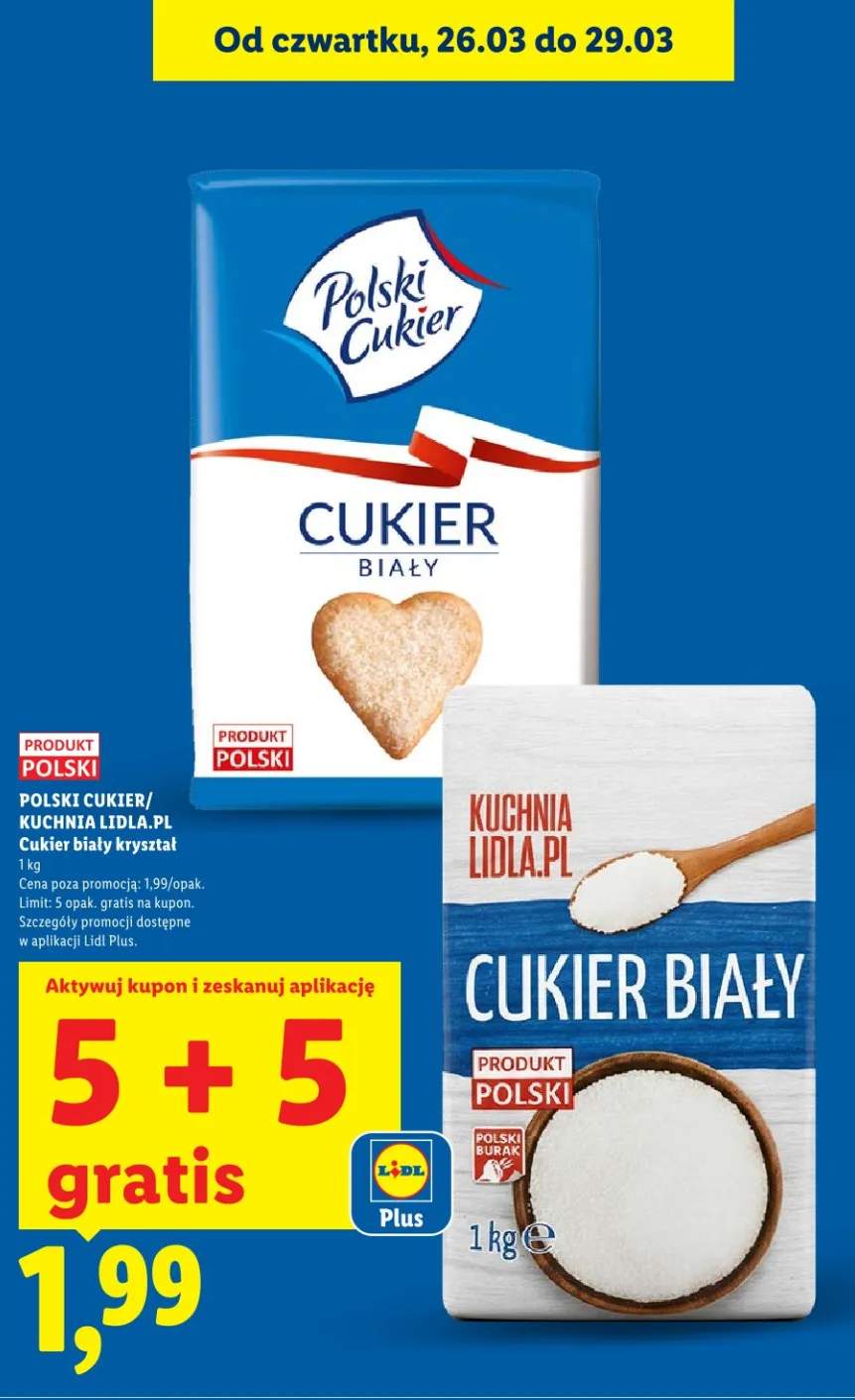 Cukier biały kryształ 5+5 GRATIS