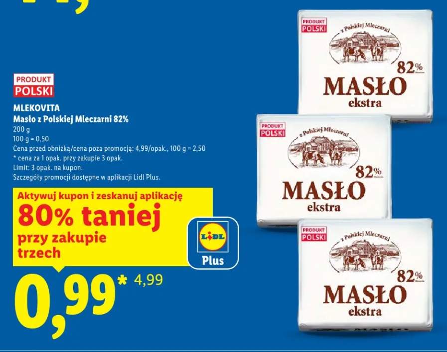 Masło z polskiej mleczarni 82%