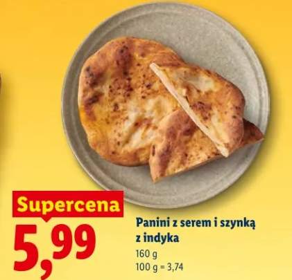 Panini z serem i szynką z indyka