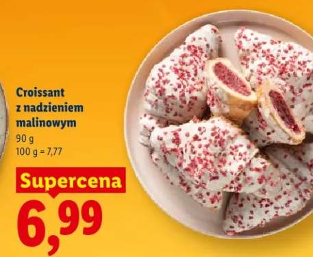 Croissant z nadzieniem malinowym