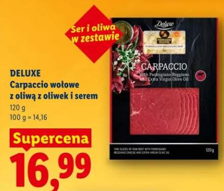 Carpaccio wołowe z oliwą z oliwek i serem
