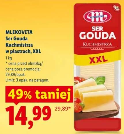 Ser Gouda Kuchmistrza w plastrach, XXL