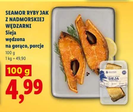 Ryba z nadmorskiej wędzarni Sieja wędzona na gorąco, porcje