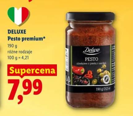 Pesto premium, różne rodzaje