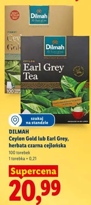 Herbata czarna cejlońska Ceylon Gold lub Earl Grey