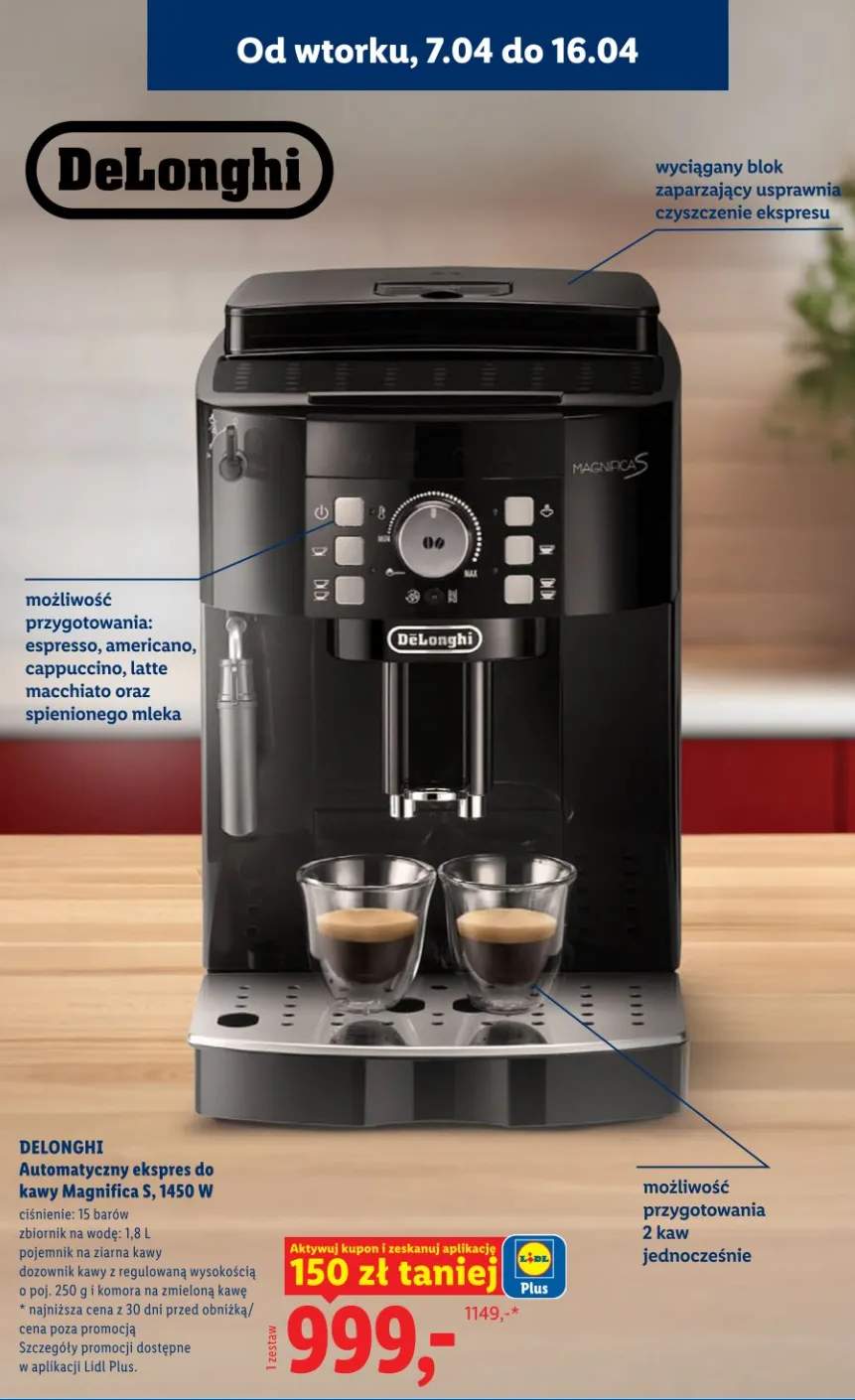 Automatyczny ekspres do kawy Magnifica S 1450 W