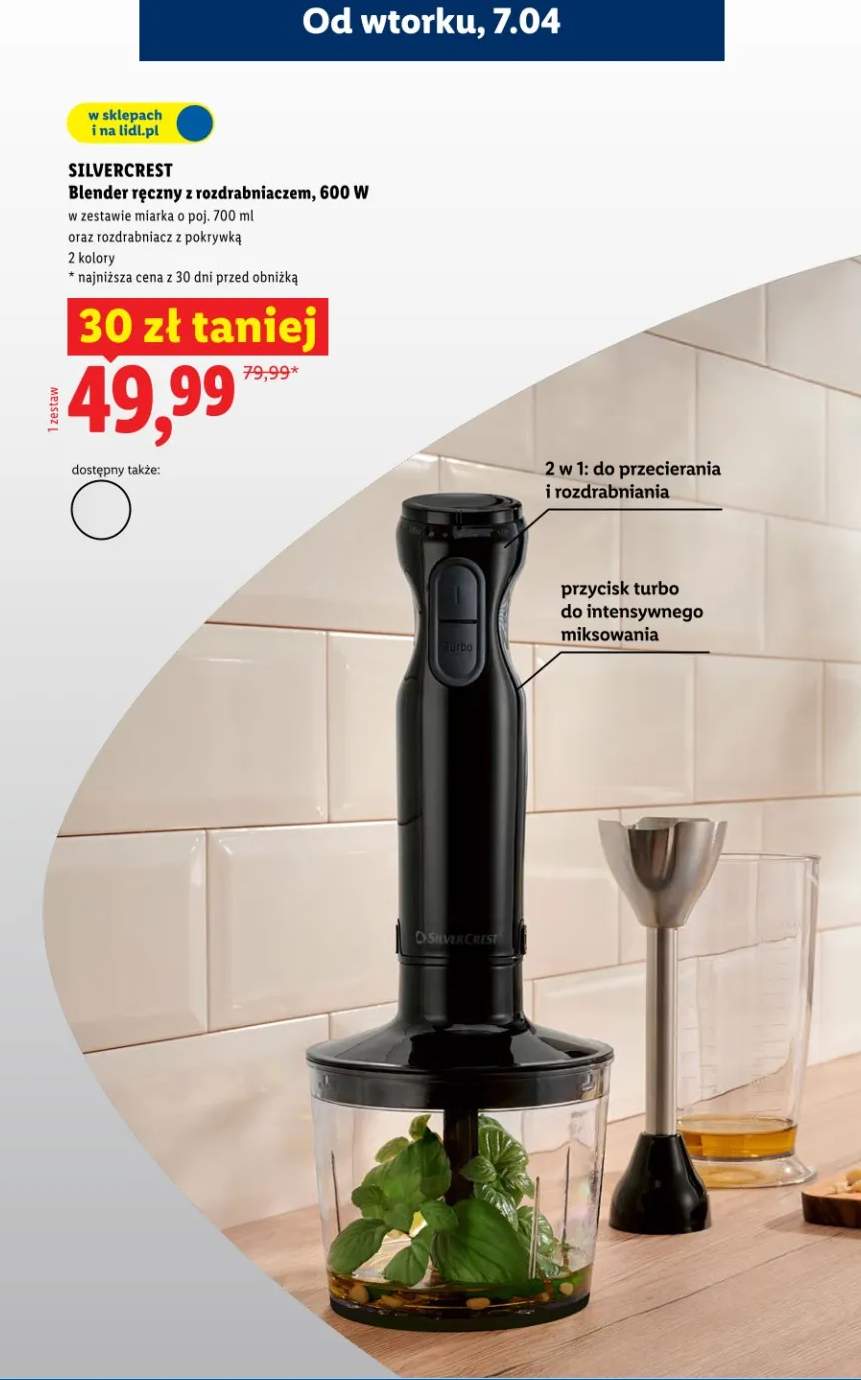 Blender ręczny z rozdrabniaczem 600W