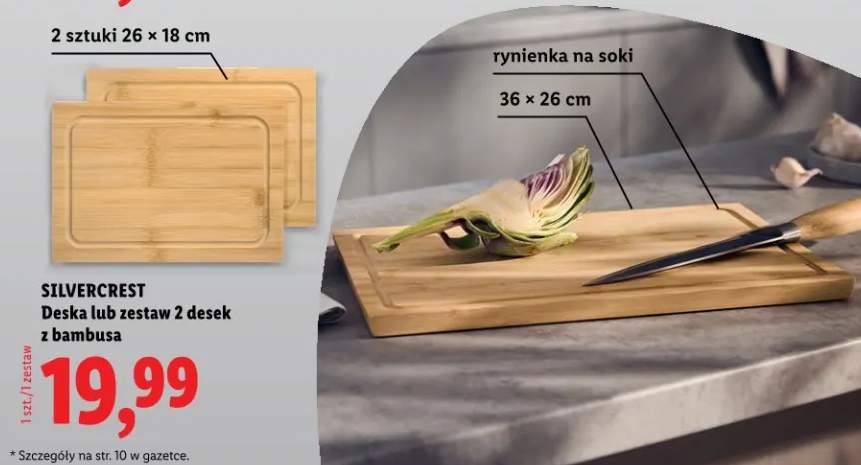 Deska lub zestaw 2 desek z bambusa