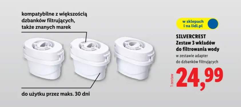 Zestaw 3 wkładów do filtrowania wody