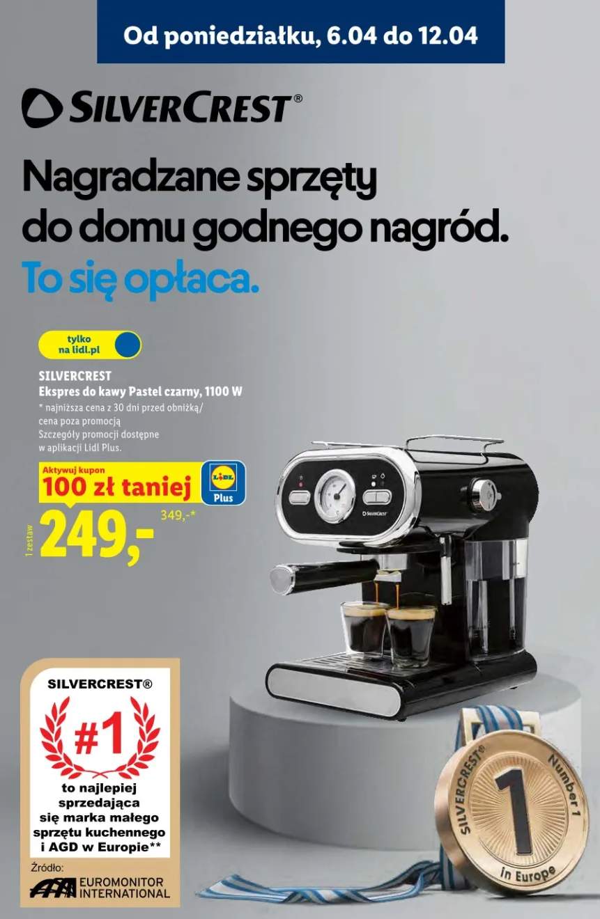 Ekspres do kawy Pastel czarny, 1100 W